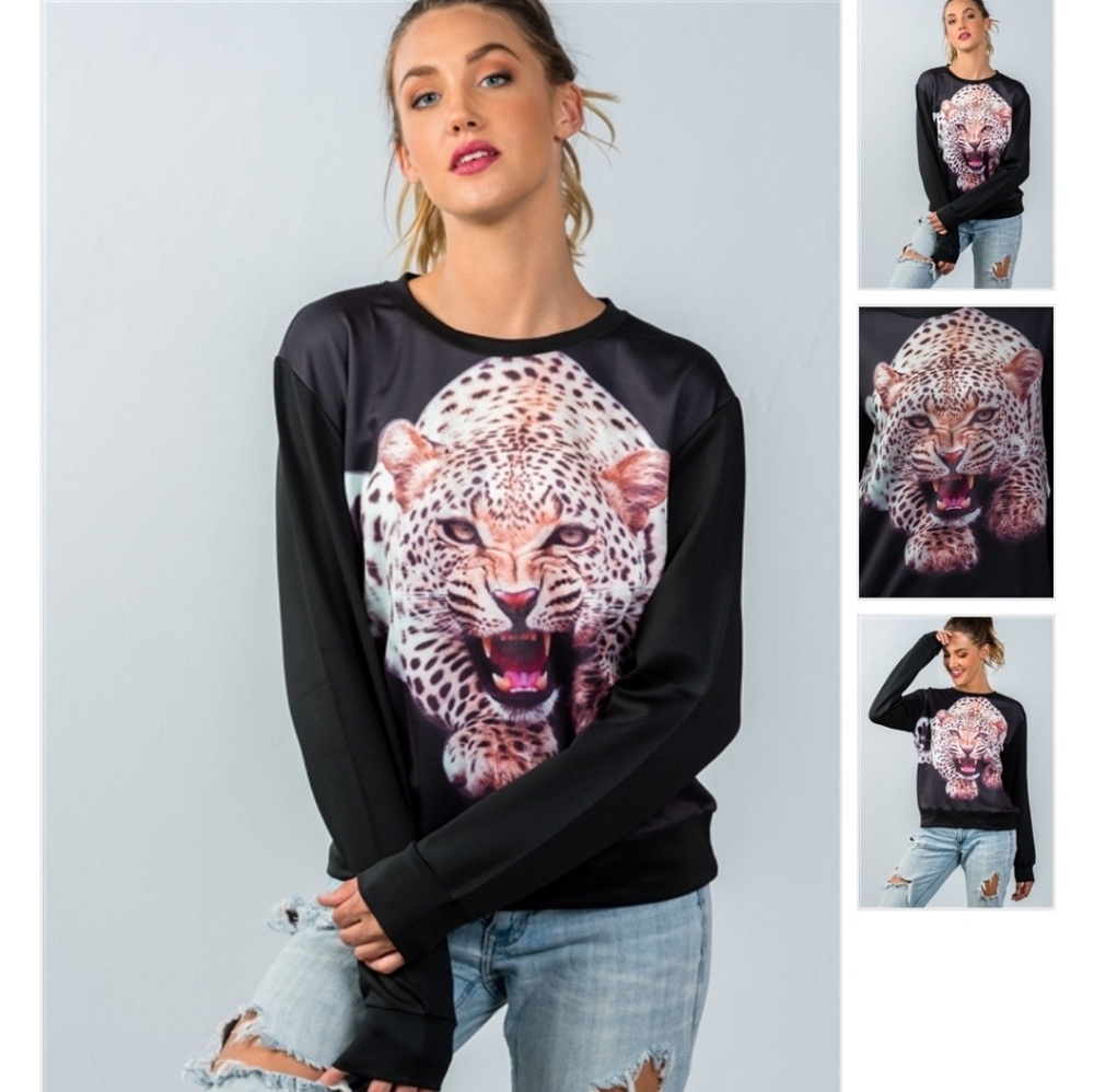 Cheetah long sleeve top